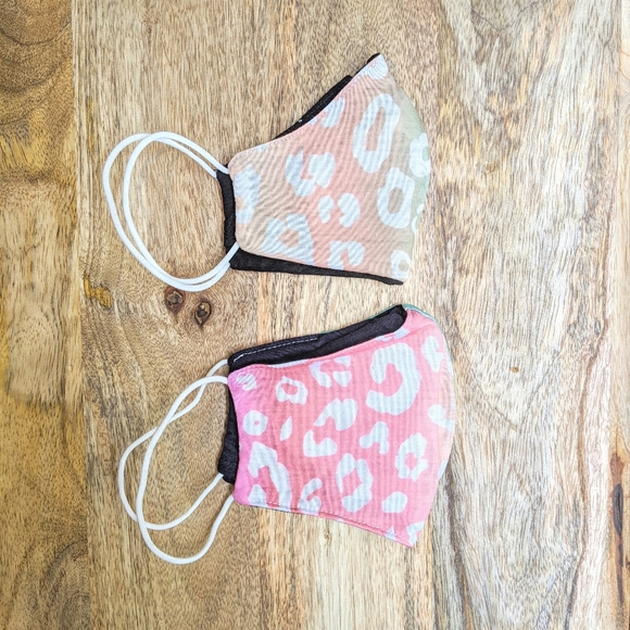 Pink Rainbow Leopard Face Mask (Adult size) - Picture 4 of 4